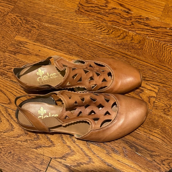 Women's Rieker Slip-On Shoe Tan Leather Size 41 - Picture 4 of 6